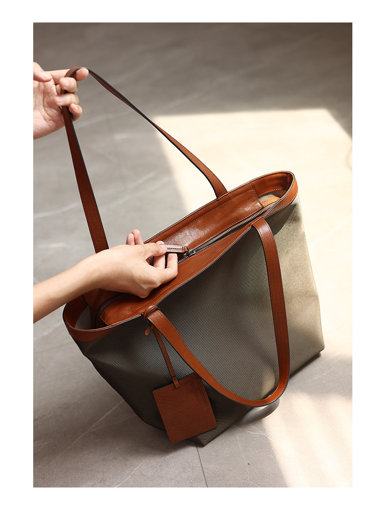ナイロン×本革 トートバッグ QD765 イメージ9