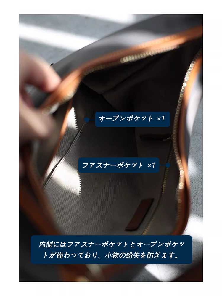 ナイロン×本革 ホーボーバッグ QD296 イメージ13