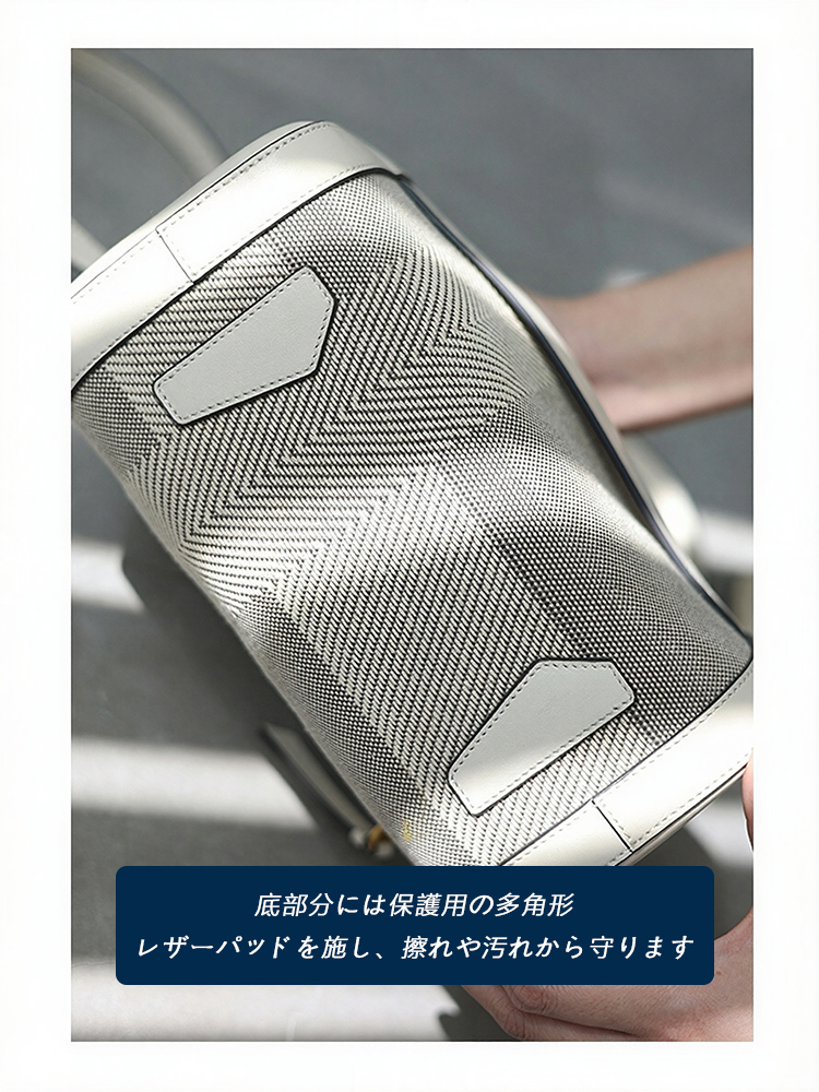 混紡生地×本革 ショルダーバッグ QD497 イメージ13