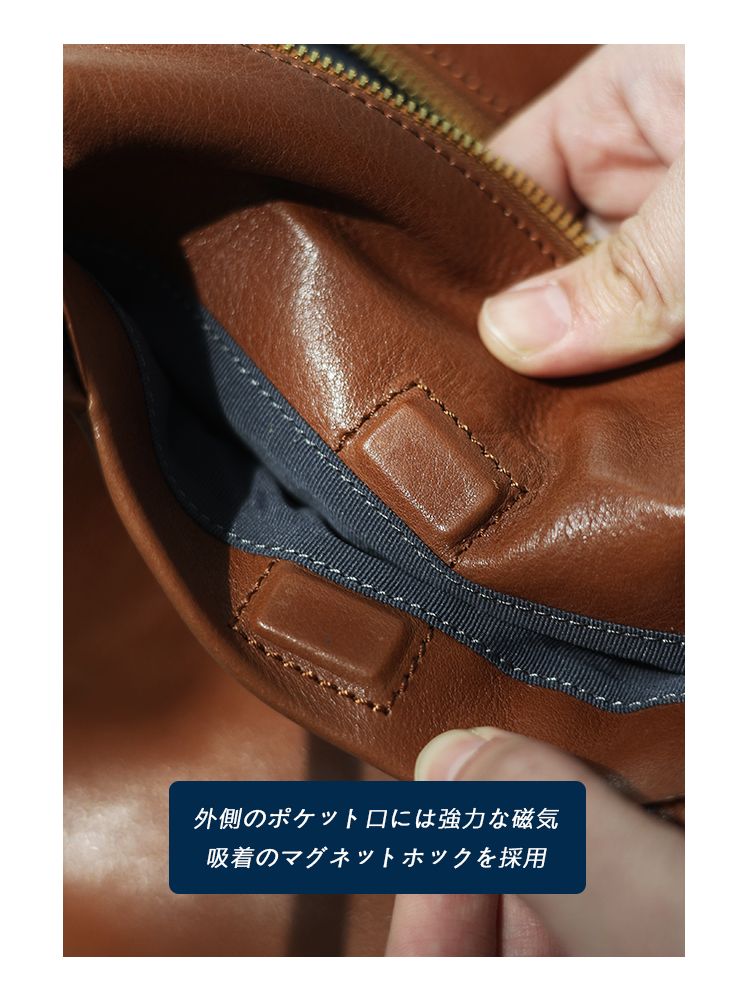 本革 スクエアハンドバッグ QD610 イメージ17