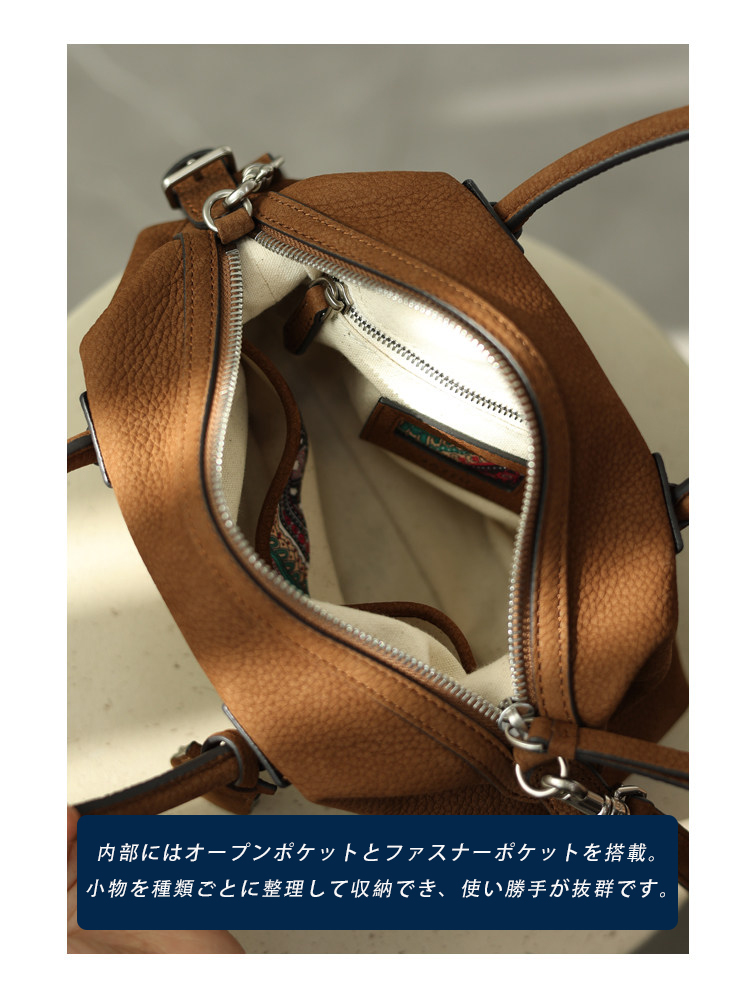 本革 シボ革ミニボストンバッグ QD793 イメージ22