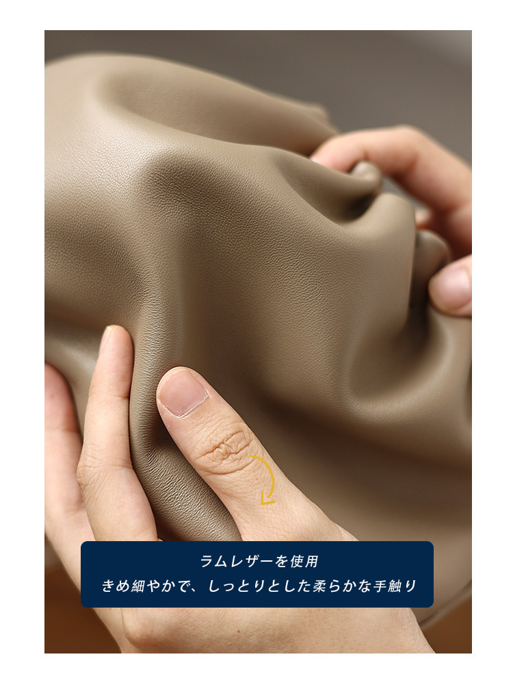 ラムレザー 巾着ミニショルダーバッグ QD516 イメージ12
