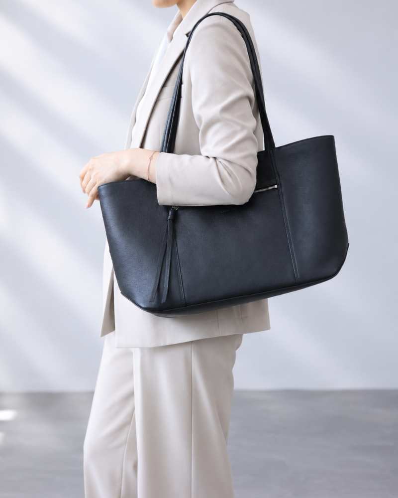 本革 シボ革トートバッグ｜大容量・約800g｜QD840