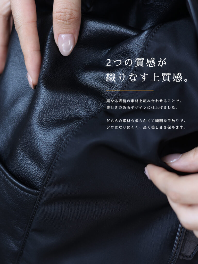ナイロン×本革 リュック QD848 イメージ11