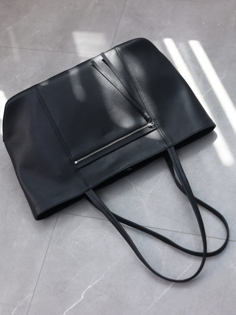 本革 シボ革トートバッグ｜大容量・約800g｜QD840 - 画像 (3)