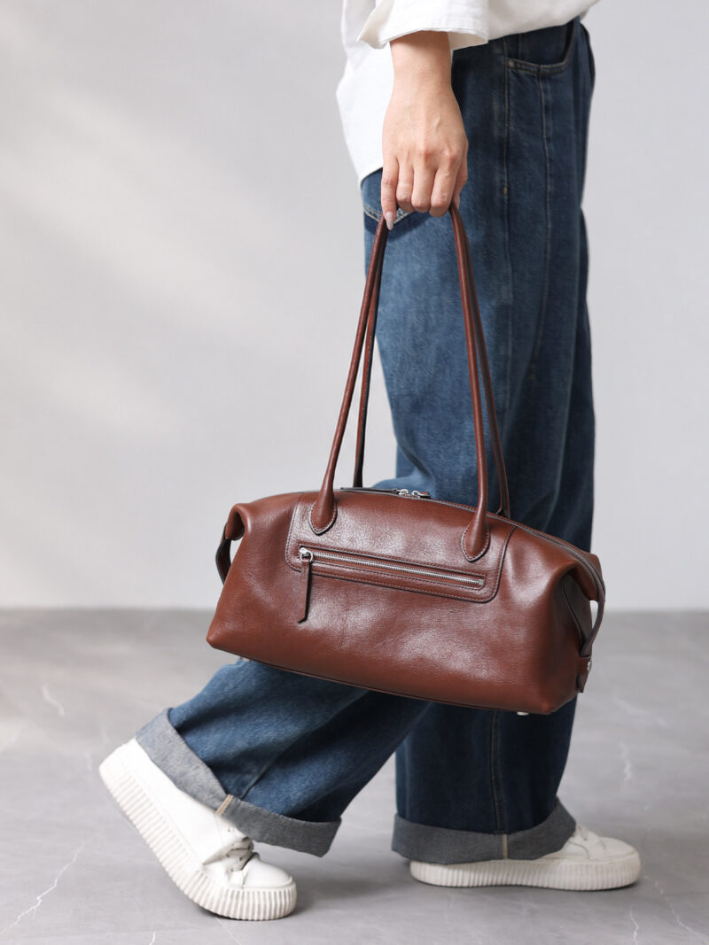 本革 横型トートバッグ｜約630g｜QD857 - 画像 (3)